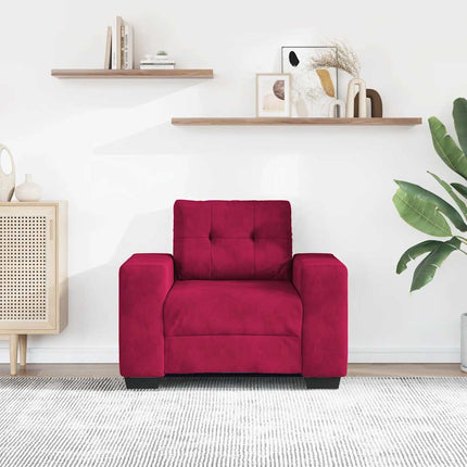 Soffstol vinröd 100x78x80 cm sammet