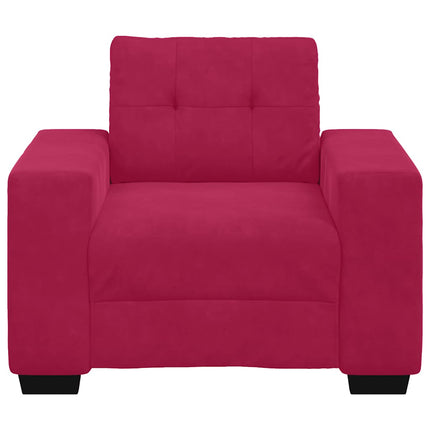 Soffstol vinröd 100x78x80 cm sammet
