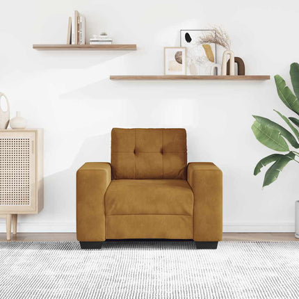 Soffstol brun 100x78x80 cm sammet