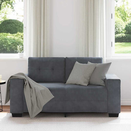 Loveseat soffa mörkgrå 160x77x82 cm sammet