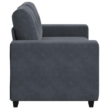 Loveseat soffa mörkgrå 160x77x82 cm sammet