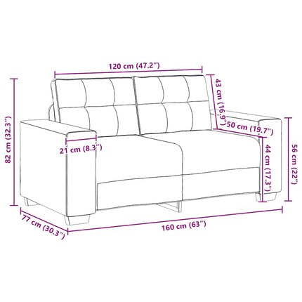 Loveseat soffa mörkgrå 160x77x82 cm sammet