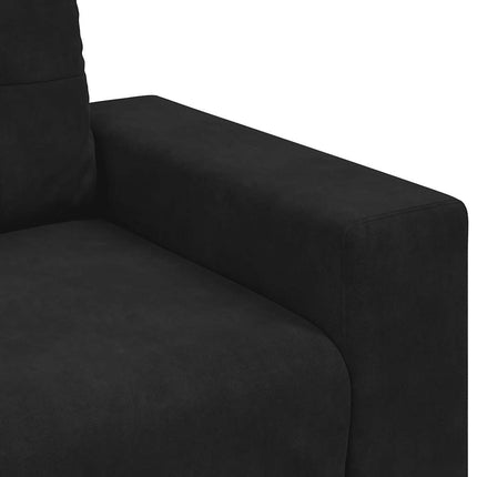 Loveseat soffa svart 160x77x82 cm sammet