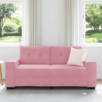 Tvåsitssoffa rosa 180x77x82 cm sammet