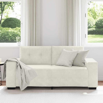 Tvåsitssoffa krämfärgad 180x77x82 cm sammet