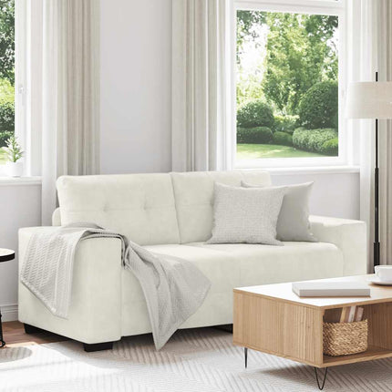 Tvåsitssoffa krämfärgad 180x77x82 cm sammet
