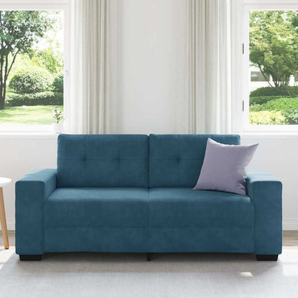 Tvåsitssoffa blå 180x77x82 cm sammet