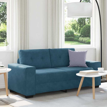 Tvåsitssoffa blå 180x77x82 cm sammet