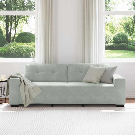 3-sitssoffa ljusgrå 220x78x80 cm sammet