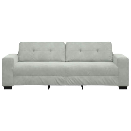 3-sitssoffa ljusgrå 220x78x80 cm sammet