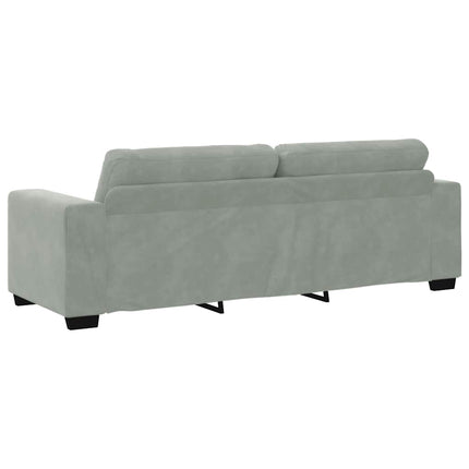 3-sitssoffa ljusgrå 220x78x80 cm sammet