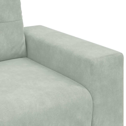 3-sitssoffa ljusgrå 220x78x80 cm sammet