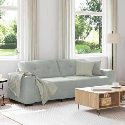 3-sitssoffa ljusgrå 220x78x80 cm sammet