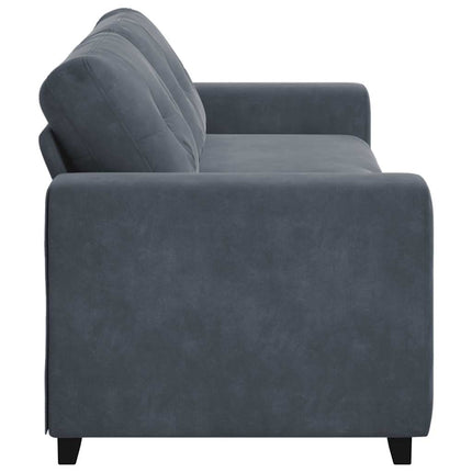 3-sitssoffa mörkgrå 220x78x80 cm sammet