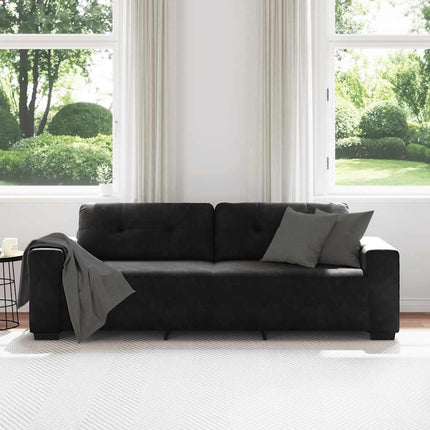 3-sitssoffa svart 220x78x80 cm sammet