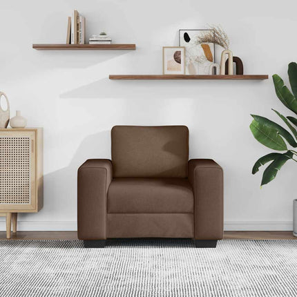 Soffstol brun 100x77x82 cm tyg