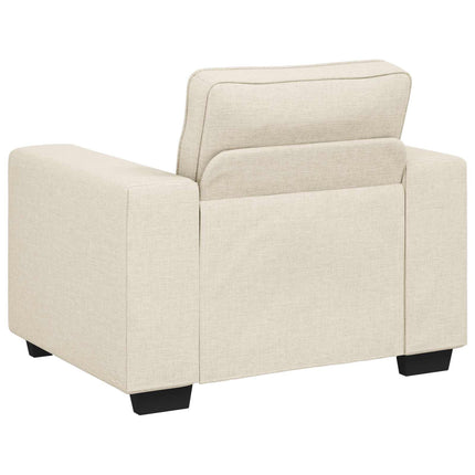 Soffstol Beige 100 cm Linnenblandad tyg