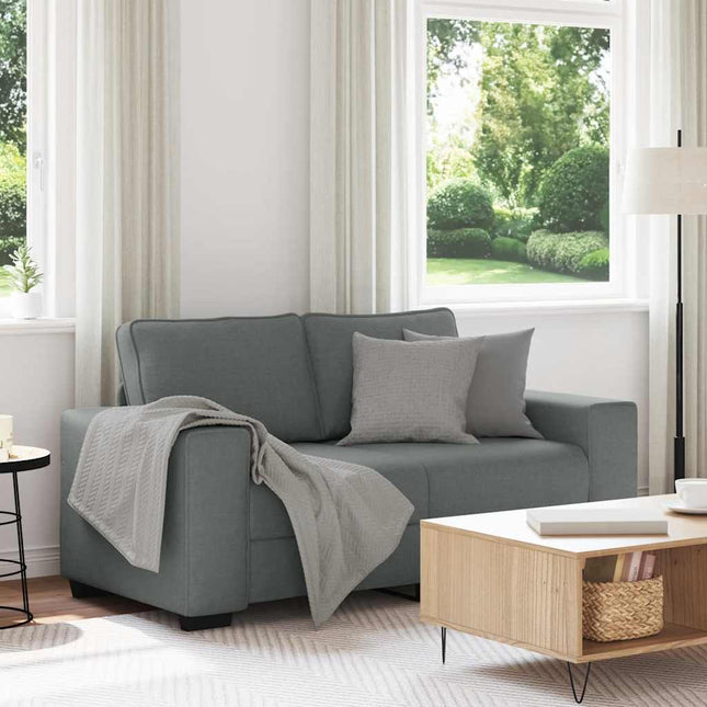 2-sitssoffa mörkgrå 160x77x82 cm tyg