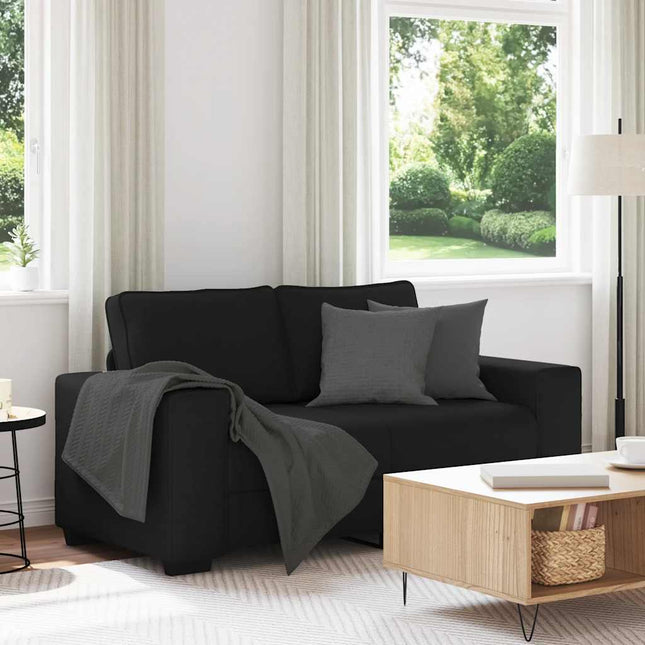 2-sitssoffa svart 160x77x82 cm tyg