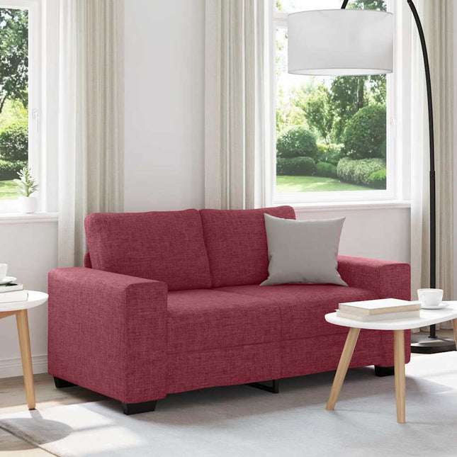 2-sitssoffa vinröd 160x77x82 cm tyg