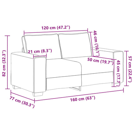 2-sits soffa Beige 160 cm Linnenblandad tyg