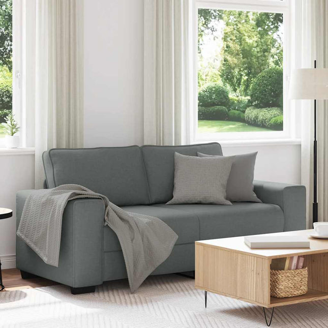 2-sitssoffa mörkgrå 180x77x82 cm tyg