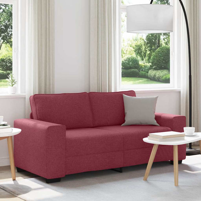 2-sitssoffa vinröd 180x77x82 cm tyg