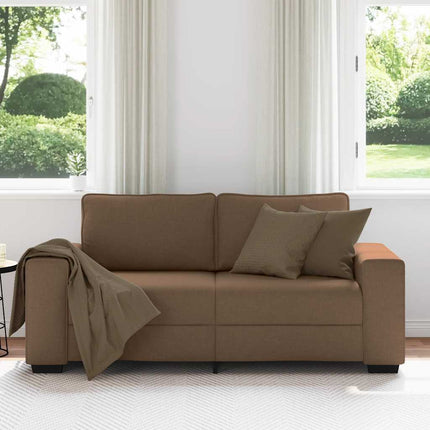2-sitssoffa brun 180x77x82 cm tyg
