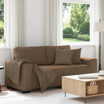 2-sitssoffa brun 180x77x82 cm tyg