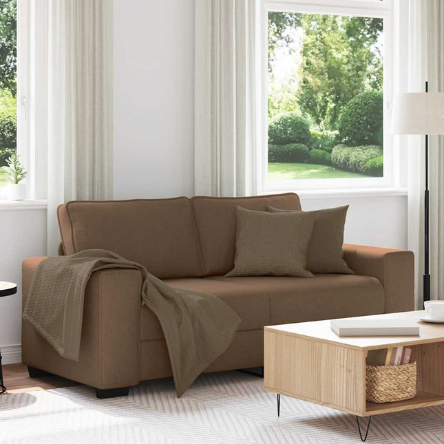 2-sitssoffa brun 180x77x82 cm tyg