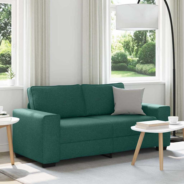 2-sitssoffa mörkgrön 180x77x82 cm tyg