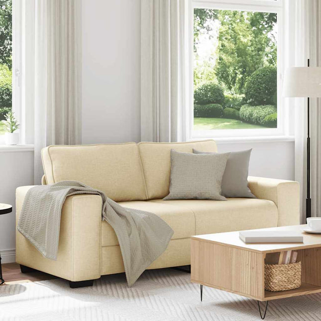 2-sitssoffa krämfärgad 180x77x82 cm tyg