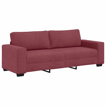 3-sitssoffa vinröd 220x77x82 cm tyg