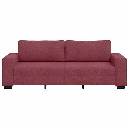 3-sitssoffa vinröd 220x77x82 cm tyg