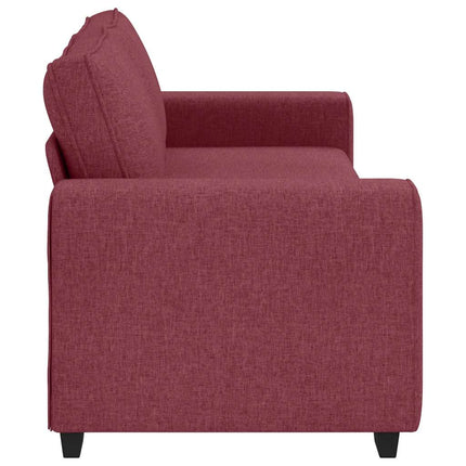 3-sitssoffa vinröd 220x77x82 cm tyg