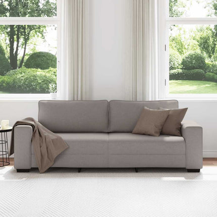 3-sitssoffa taupe 220x77x82 cm tyg