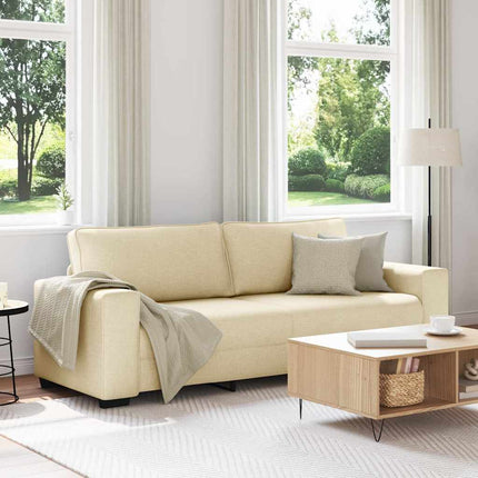 3-sitssoffa krämfärgad 220x77x82 cm tyg
