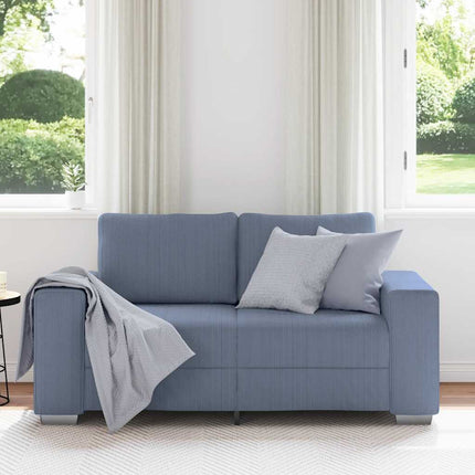 Loveseat soffa blå 160x77x82 cm manchestertyg