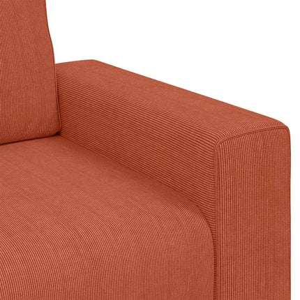 Tvåsitssoffa röd orange 180x77x82 cm manchestertyg