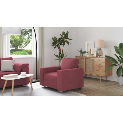 Soffstol Vinröd 100 cm tyg