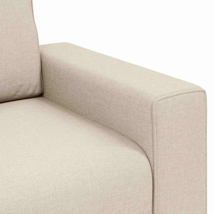 Soffstol Beige 100 cm Linnenblandad tyg