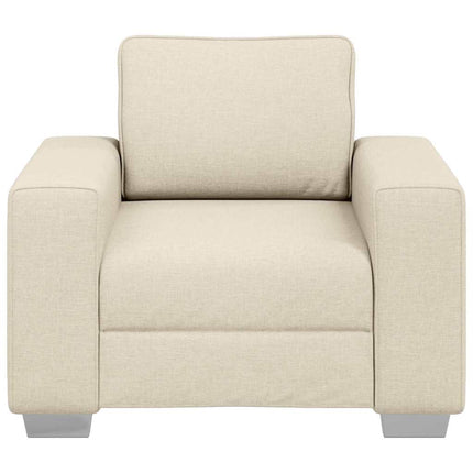 Soffstol Beige 100 cm Linnenblandad tyg