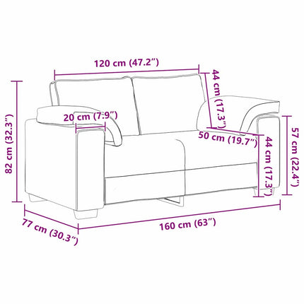 Tvåsitssoffa Svart 160 cm tyg