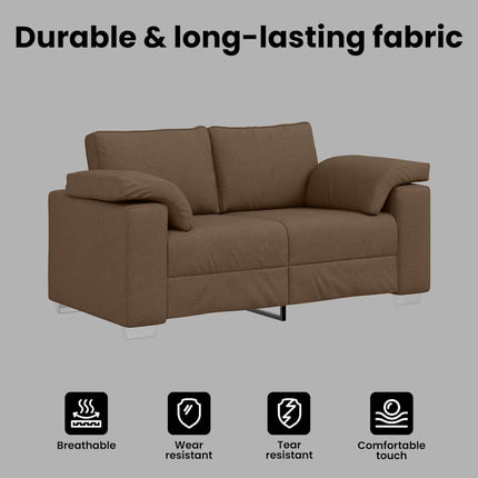 Tvåsitssoffa Brun 160 cm tyg