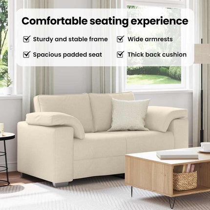 2-sits soffa Beige 160 cm Linnenblandad tyg