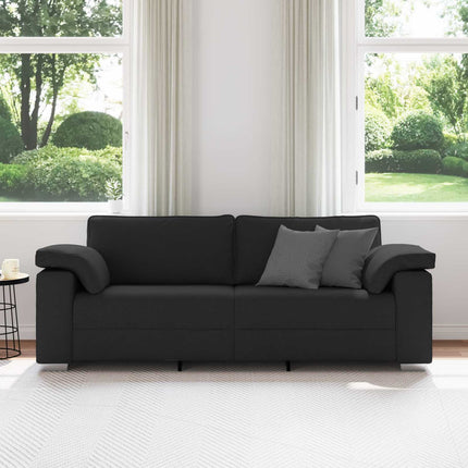 3-Sits soffa Svart 220 cm tyg