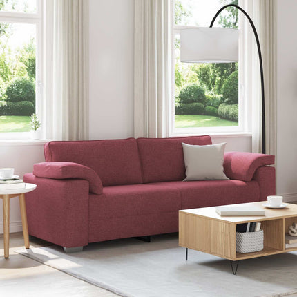 3-Sits soffa Vinröd 220 cm tyg