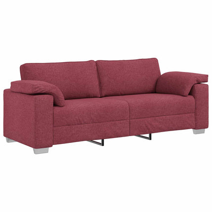 3-Sits soffa Vinröd 220 cm tyg