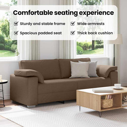 3-Sits soffa Brun 220 cm tyg