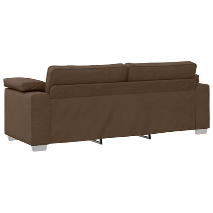 3-Sits soffa Brun 220 cm tyg